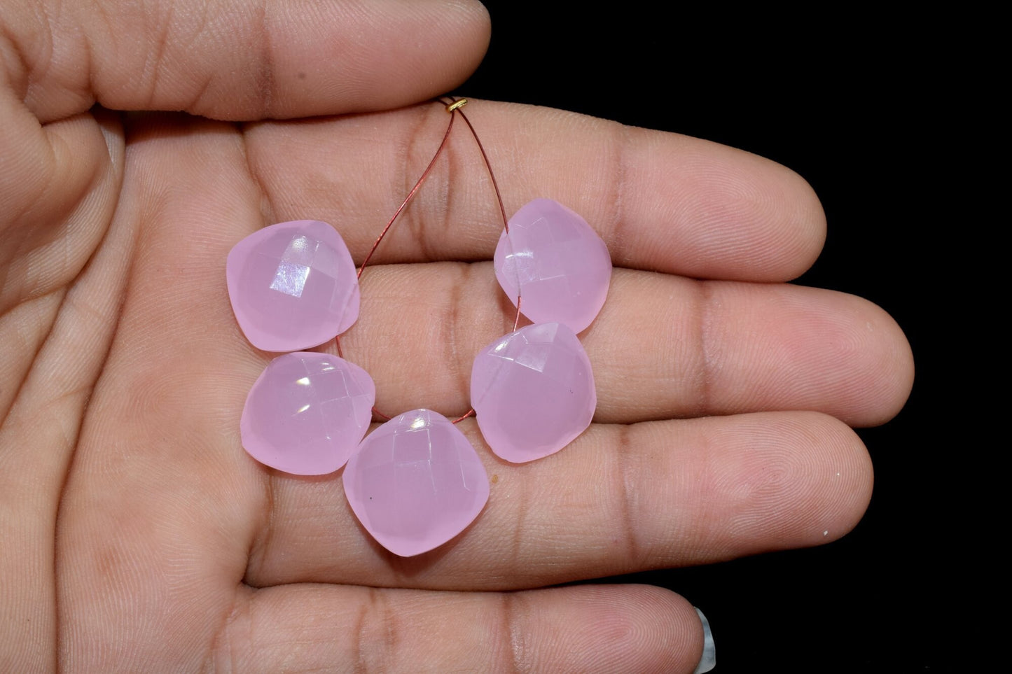 Natural Rose quartz 15mm cushion Briolettes,Side drilled Briolette, Cushion Briolettes,jewelry supplies,Top Quality Checker Cut Briolette,