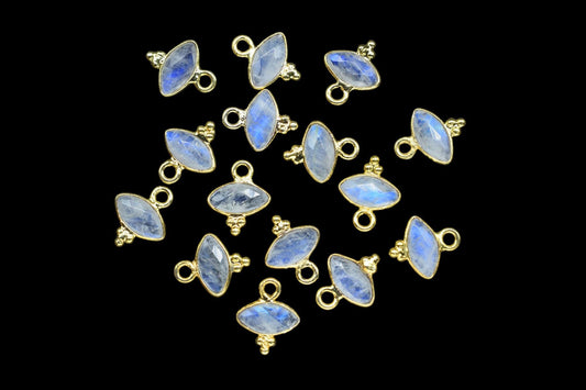 Gemstone Moonstone Charms Pendant/Marquise Shape Pendant/Handmade Pendant/Tiny Pendant/Necklace Connector jewelry/Women Jewelry/Gift