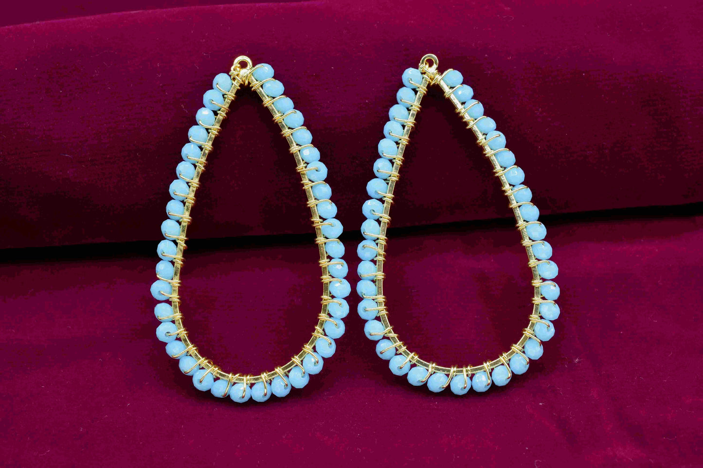 Turquoise Quartz Beaded Earring,Dangle Earring Components,Handmade Earring,Gemstone Components,Findings Earring Components,Connector Jewelry