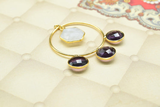 Amethyst Dangle Component Earring,chandelier Earring,Rainbow Earring,Connector jewelry,Gemstone Dangle Component,Finding Round Earring,Gift