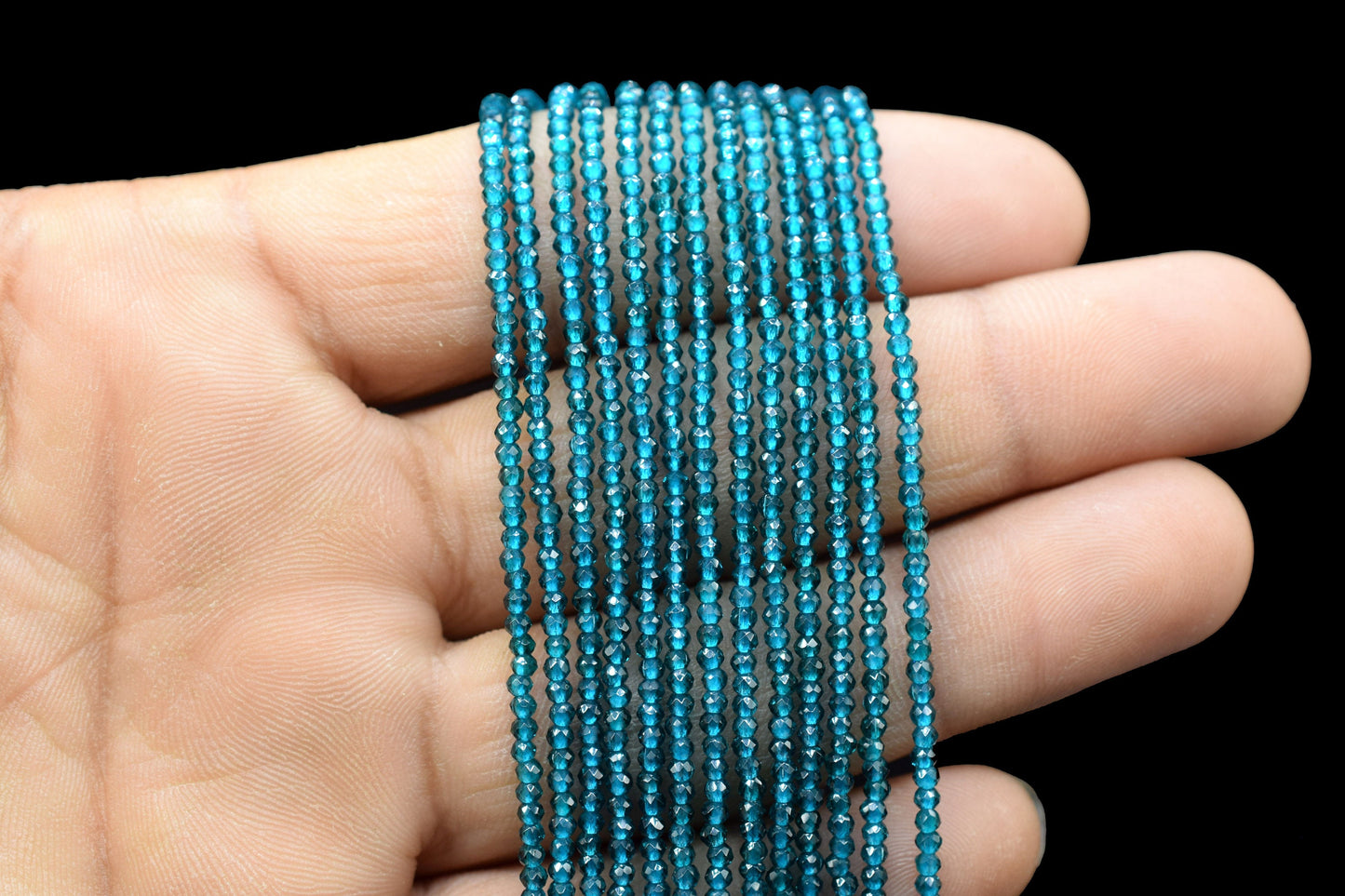 London Blue Topaz Faceted Beads/Beads Strand/Jewerly Making Beads/2mm Blue Beads Strand/Loose Beads/Rondelle Beads/Full Strand Beads