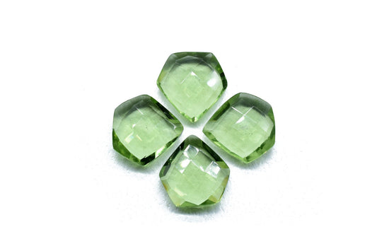 Green Amethyst Fancy Shape Briolettes,15mm Fancy Shape Beads,Green Quartz Faceted Beads,Green Amethyst Briolettes,Earring Making Gemstone