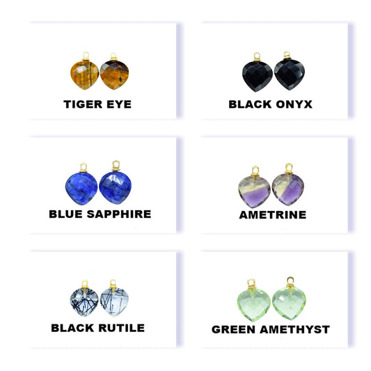 Mix Gemstone Faceted Pendants,Finding Link Pendant,Earring Jewelry component,Handmade Connector,Heart Shape Pendant,Craft Supplies Tools