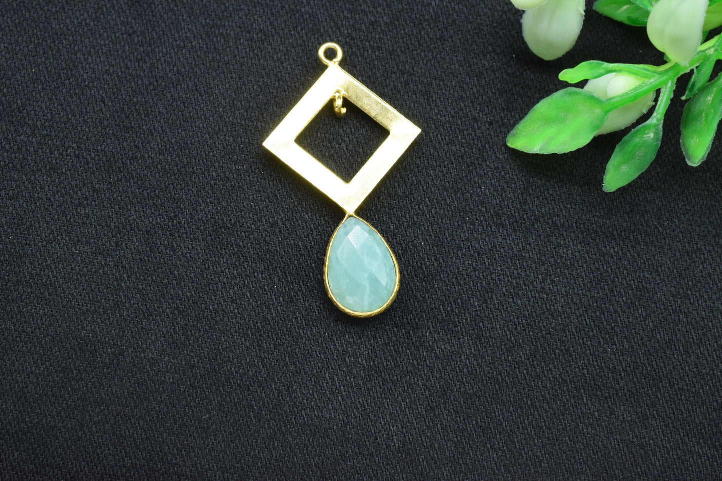 Amazonite Teardrop Pendant/Single Bail Charms/Amazonite Faceted Gemstone Pendant/Gemstone Component/Handmade Jewellery Making Items/Pendatif