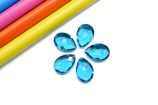 London Blue Topaz Pear Shape Briolettes,Topaz Briolette Blue topaz Pear bead Blue Topaz Side Wholesale Beads Topaz Pear beads,9x13 brioletts