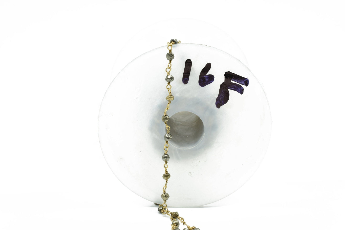 Natural Pyrite 3mm Beaded Chain,Pyrite Wire Wrapped Chain,Pyrite Brass chain,Pyrite Jewelry Making Chain,Pyrite Beads rosary chain, Pyrite