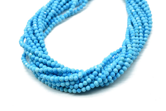 Turquoise Faceted Rondelle Beads,3mm Turquoise beads,Jewelry Making beads,AAA Grade beads,13 Inches long strand,Natural Gemstone beads