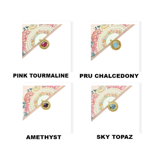 Gemstone Round Bezel Connectors,Handmade Component Pendant Beads Jewelry,Station Bezel Link,Craft Supplies,Single Bail Charms Pendants,Gift