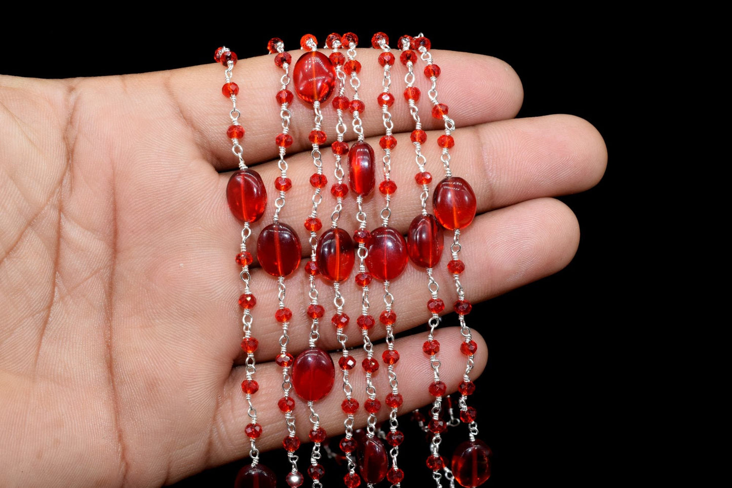 Garnet Oval Plain Smooth Beaded Rosary Chain Sold Per Foot High Quality Wholesale Price Jewelry making,Wire Wrapped Rosary Chain,Oval chains