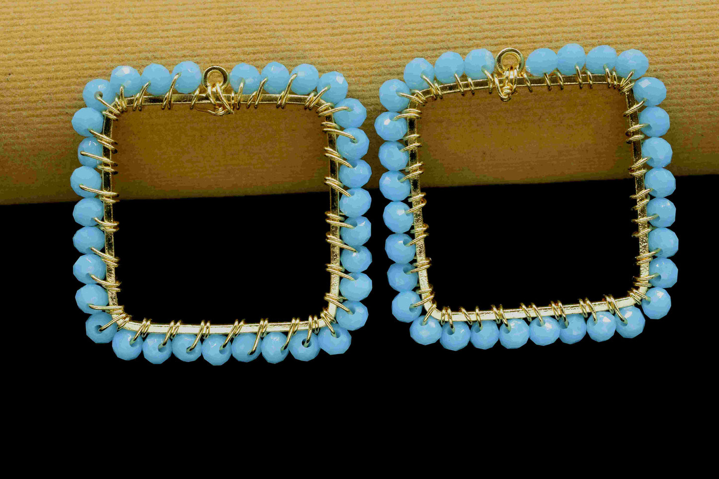 Turquoise quartz Wire Wrapped Dangle Connector, Gemstone Components, Handmade Earring, Finding Necklace Component Jewelry, Earring Connector