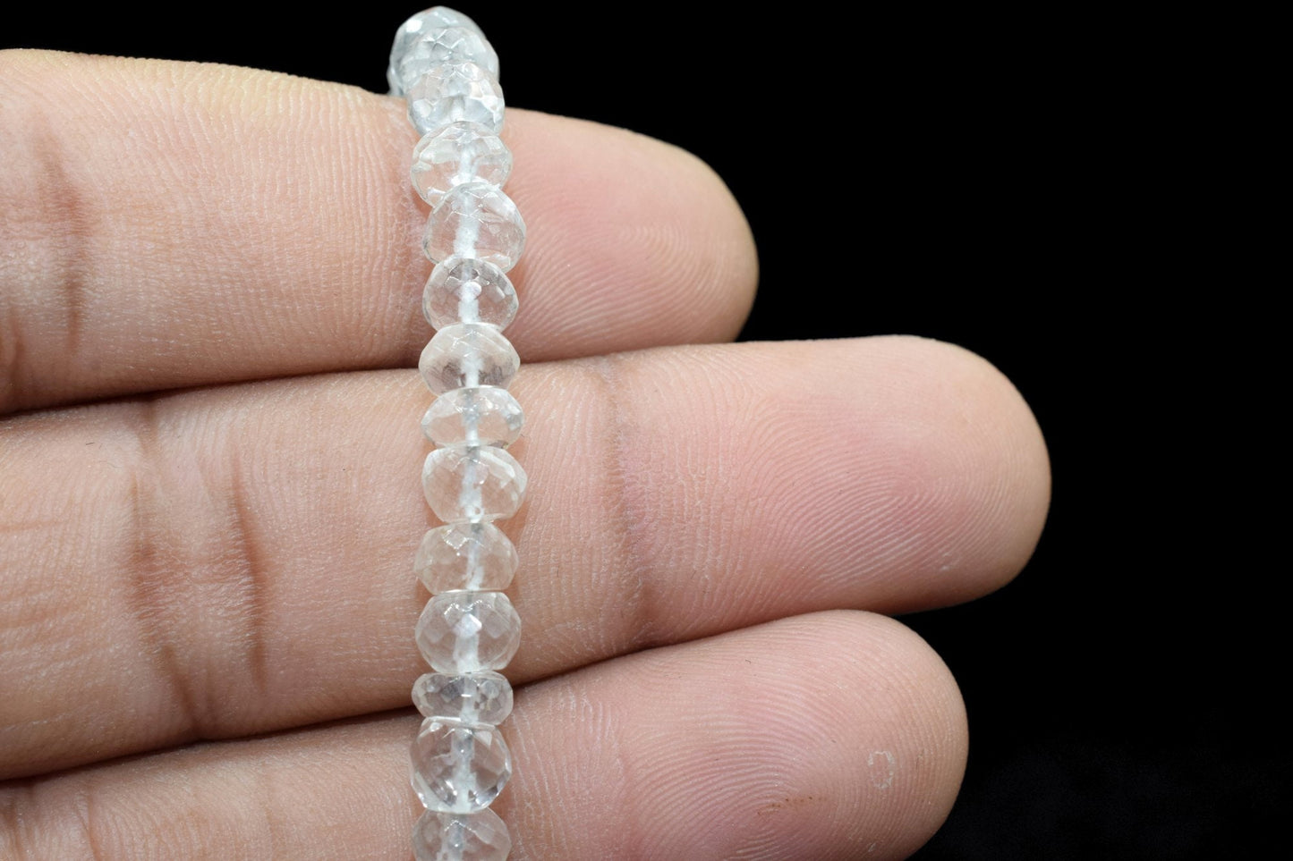 Natural Crystal 5mm faceted Rondelle Beads,Crystal beads,Jewelry Making beads Craft,Crystal Gemstone Bead,Crystal fine beads,Crystal jewelry