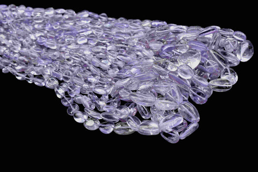 Natural Amethyst smooth Oval nuggets,handmade Necklace,Oval Shape Gemstone Tumble Beads,Purple nugget Strand,Amethyst Beads Jewelry,Gift