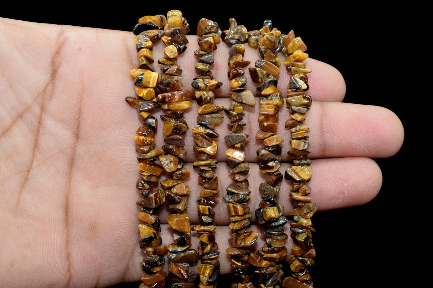 Tiger Eye Chip Beads Strand,Natural Tiger Eye Uncut Chips Beads, Jewellery Making Uncut Beads For Jewellery Natural Uncut Chips Beads