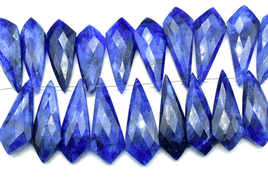 Blue Sapphire Faceted Long Pear Shape Briolette Beads,Sapphire 12x27mm Teardrop Briolettes,Sapphire Pear,Sapphire Briolettes,Craft Supplies