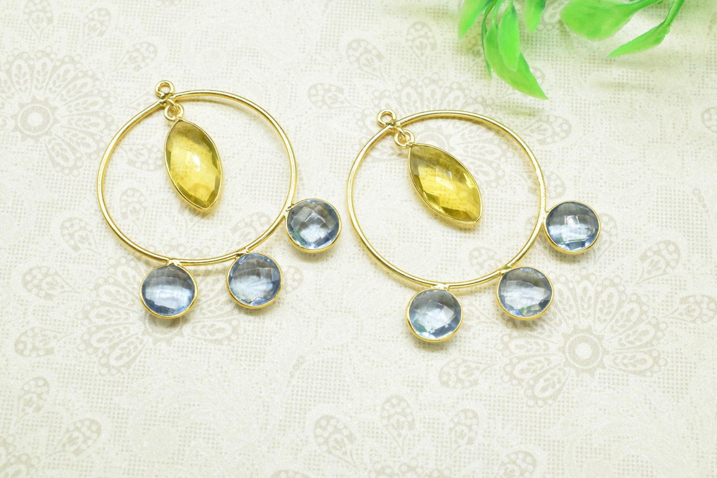 Tanzanite Dangle Component Earring,Finding Round Earring,chandelier Earring,Citrine Earring,Gemstone Dangle Component,Connector jewelry Gift
