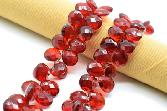 Garnet 10x14mm Faceted Pear Shape Briolettes,Natural Garnet Faceted Beads,jewelry making Beads,Pear Shape Briolettes,Garnet Gemstone Beads