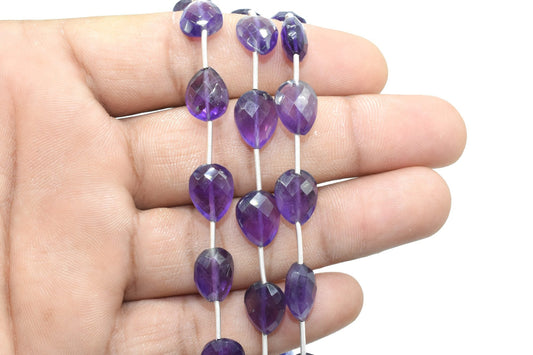 Amethyst Teardrop Shape 9x13mm briolette,Vertical Top Drilled briolettes,Faceted Drop Briolettes,Good quality Pear Facet Briolettes,Amethyst