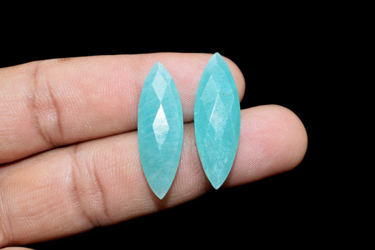 Natural Amazonite Faceted 10x30mm Size Briolettes, Marquise Shape Briolettes, Amazonite Pear, Amazonite Stone Jewelry, Long Pear Shape Beads