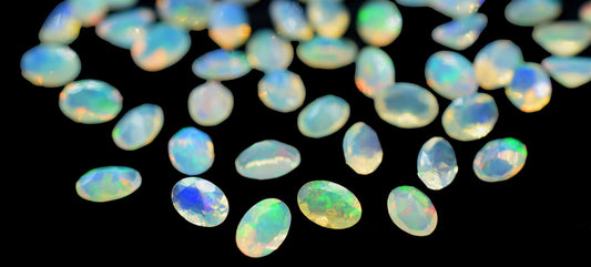 Natural Ethiopian opal 4x6mm Oval Faceted Gemstone,Ethiopian Opal Rainbow Fire Opal,Loose opal gemstone,AAA grade opal,October birthstone,