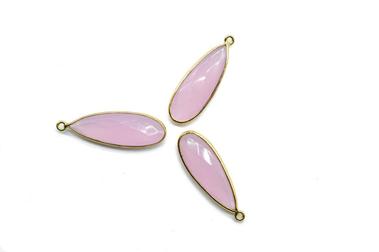 Pink Chalcedony 10x30mm Teardrop Charm,Chalcedony Single Bail Charm Pendant,Teardrop Pendant,Gemstone Charm,Gemstone Pendant,Dainty Charms