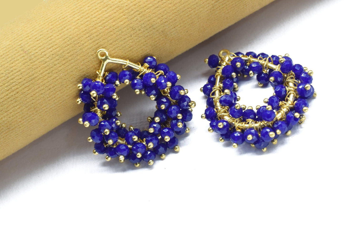 Lapis Lazuli Wire Wrapped Pendant,Gold Vermeil Dangle Earring,Handmade Beaded Charms Necklace,Gemstone ComponentLapis Pendant Jewelry Gift