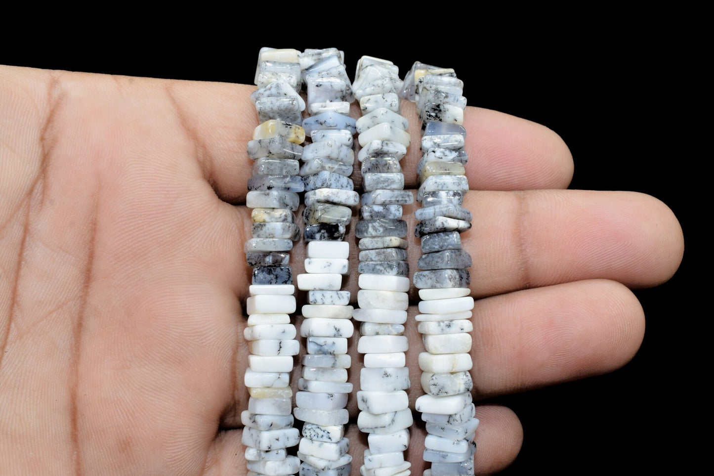 Dendrite Opal Heishi Beads/Square Shape Beads/Smooth Heishi beads/16 Inch Long Beads/Size 4 To 6 MM/Handmade Supply,Plain Dendrite Opal Bead