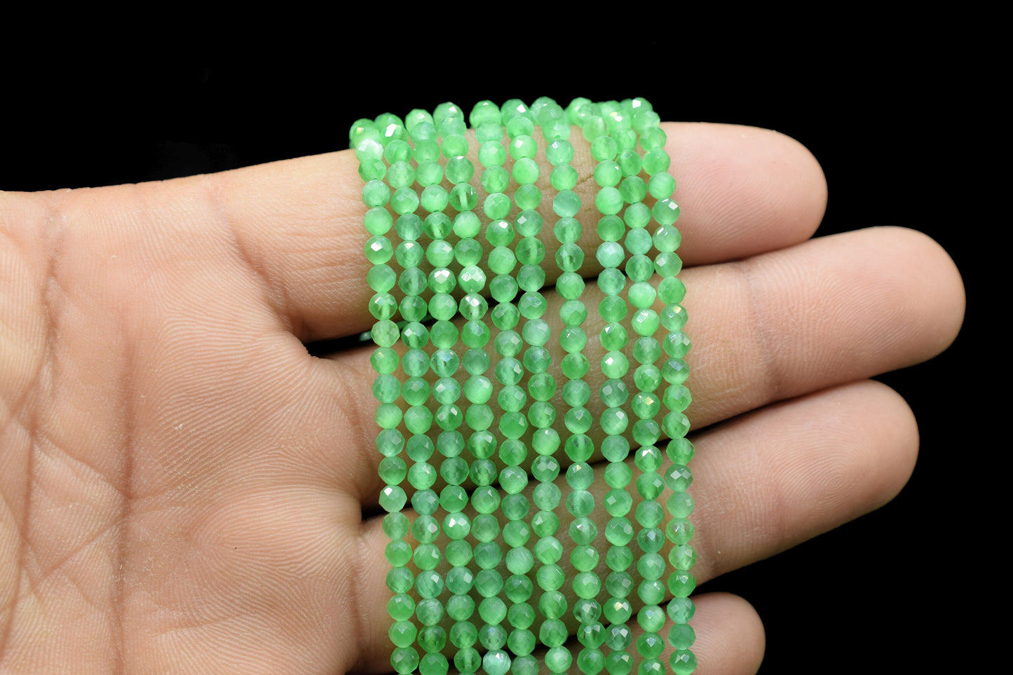 Green Onyx AAA Faceted beads/Green Stone Beads/Rondelle Beads/Jewerly Making Beads/Micro Cut Beads/Loose Gemstone Beads/Wholesale Beads