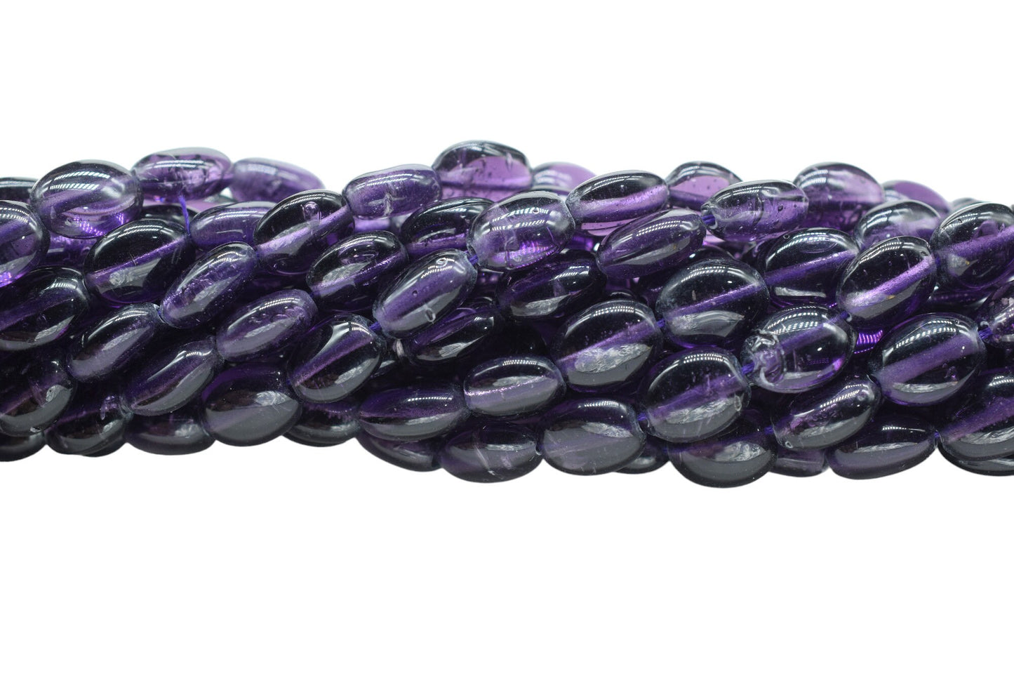 Amethyst Smooth Oval Beads,Amethyst Quartz Smooth Beads,Loose Beads for Jewelry Making,Amethyst Plain Oval Beads,Amethyst Smooth Nuggets