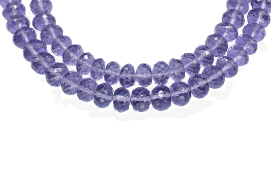 Amethyst Quartz Faceted Rondelle Gemstone Beads,Genuine Amethyst Beads 6 Inches Strands,Amethyst Quartz Faceted Beads Jewelry,Amethyst Beads