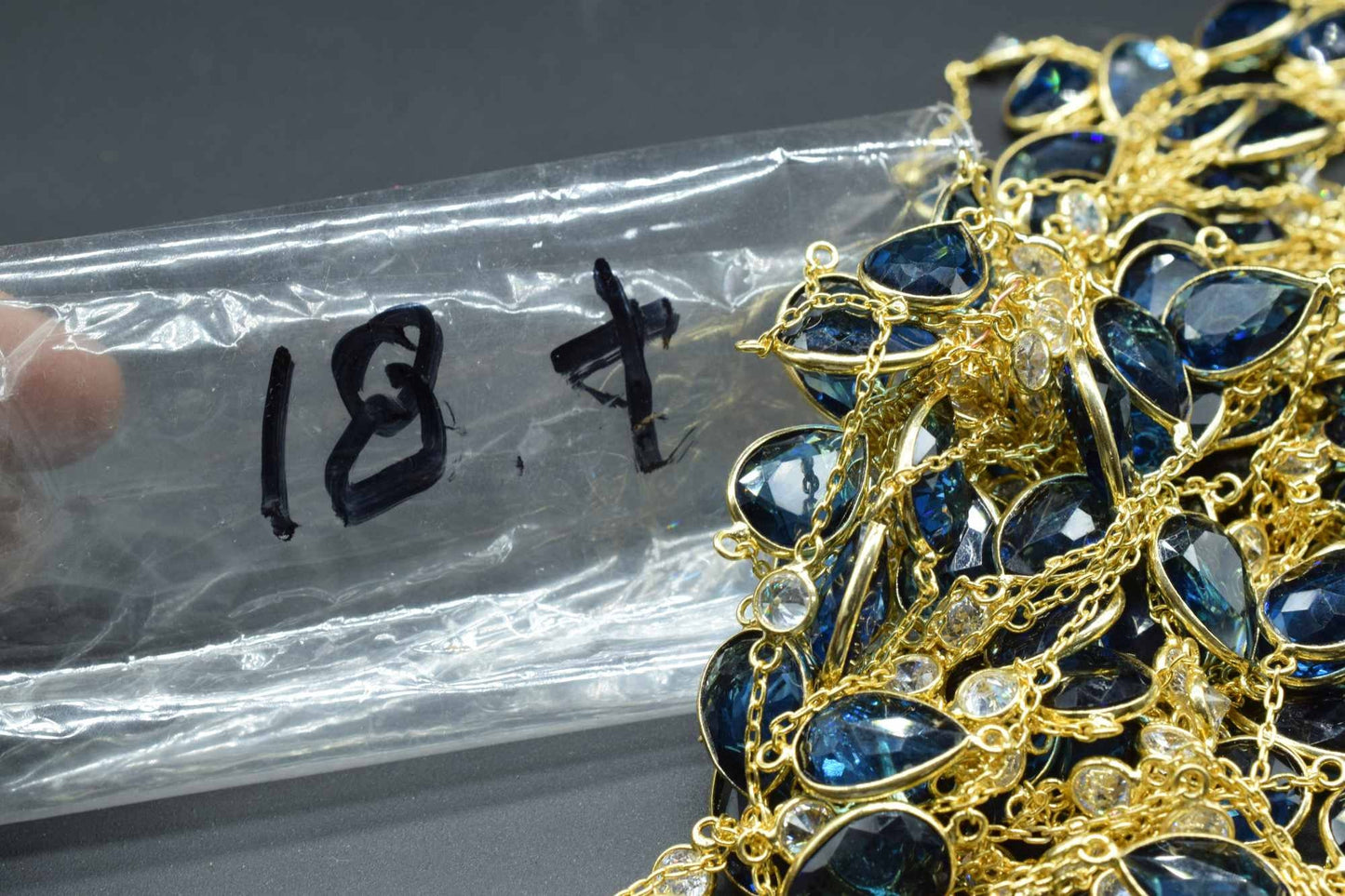 Kyanite Faceted Bezel Connector Station Link Chain,Kyanite Pear shape Connector Chain,Kyanite Bezel Connector Chain,Chain Per Foot,Kyanite