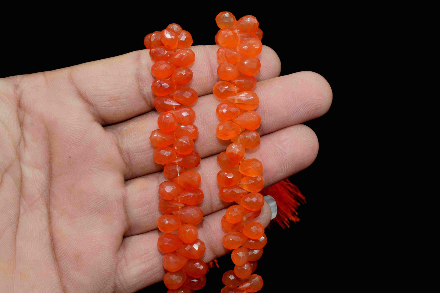 Natural Carnelian Faceted Drop Shape Briolettes, Carnelian Faceted Teardrop Beads, 4X6mm To 7x11mm Carnelian Beads, Healing Energy Gemstone
