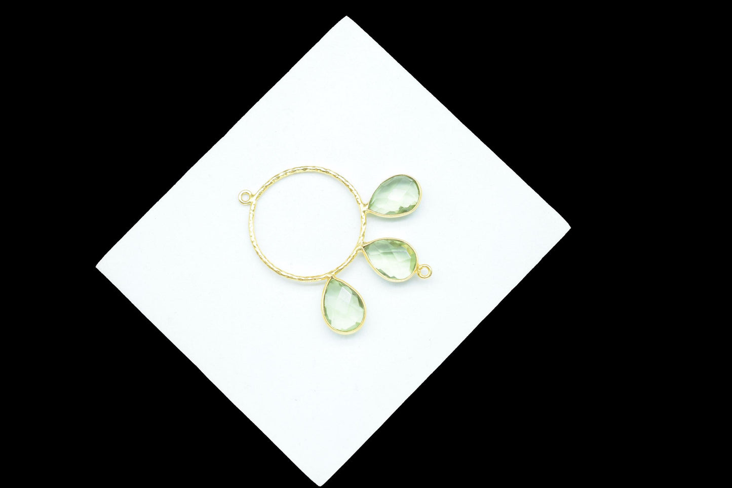 Green Amethyst Jewelry Pendant/Gold Plated Jewellery/Connector Jewellery/Gemstone Jewellery/Brass Connector Jewellery/Double Bail Pendant/