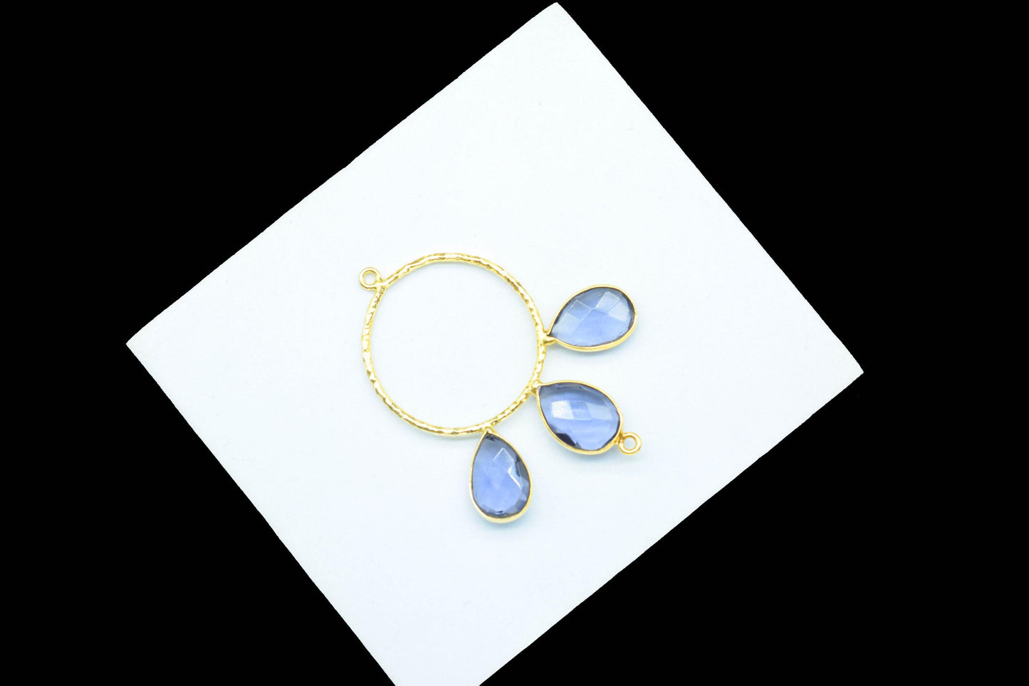 Amethyst Pendant/Gold Plated Jewellery/Connector Jewellery/Purple Gemstone Jewellery/Brass Connector Jewellery/Double Bail Pendant/Gift