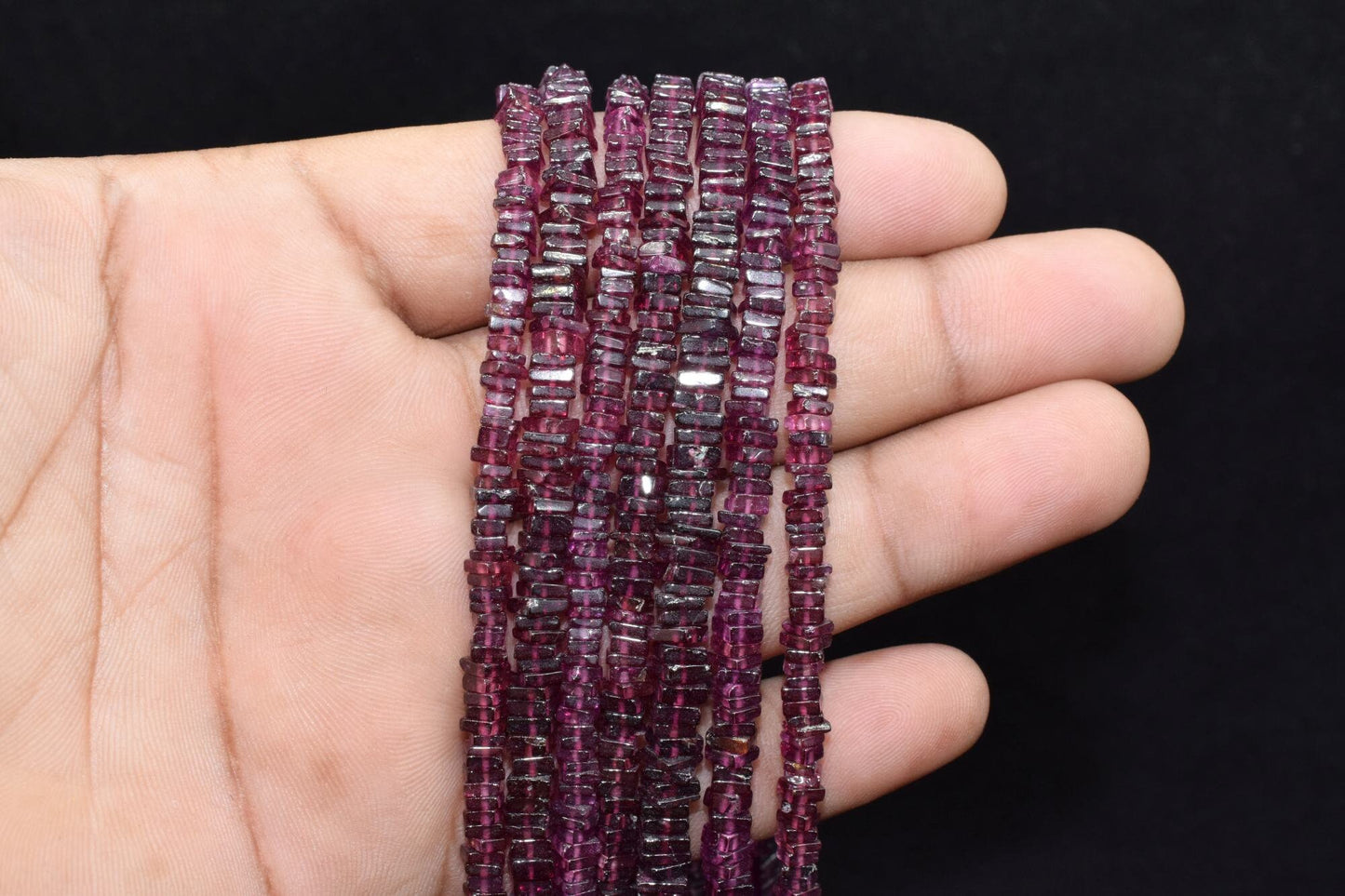 Garnet 4 to 6mm Gemstone Smooth Square Heishi Beads,Red Garnet Heishi Beads, Natural Garnet Heishi Cut Beads, Red Garnet,Square Beads,garnet