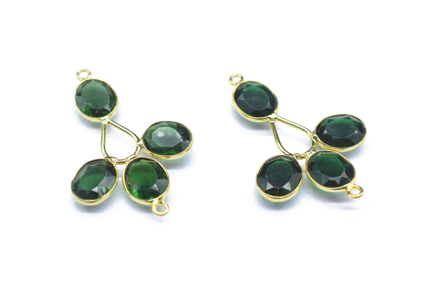 Emerald Gemstone Component/Faceted Cut Stones/Earring Component/Gemstone Pendant/Jewelery Making/Dangle Earring/Wholesale Jewelery Supply