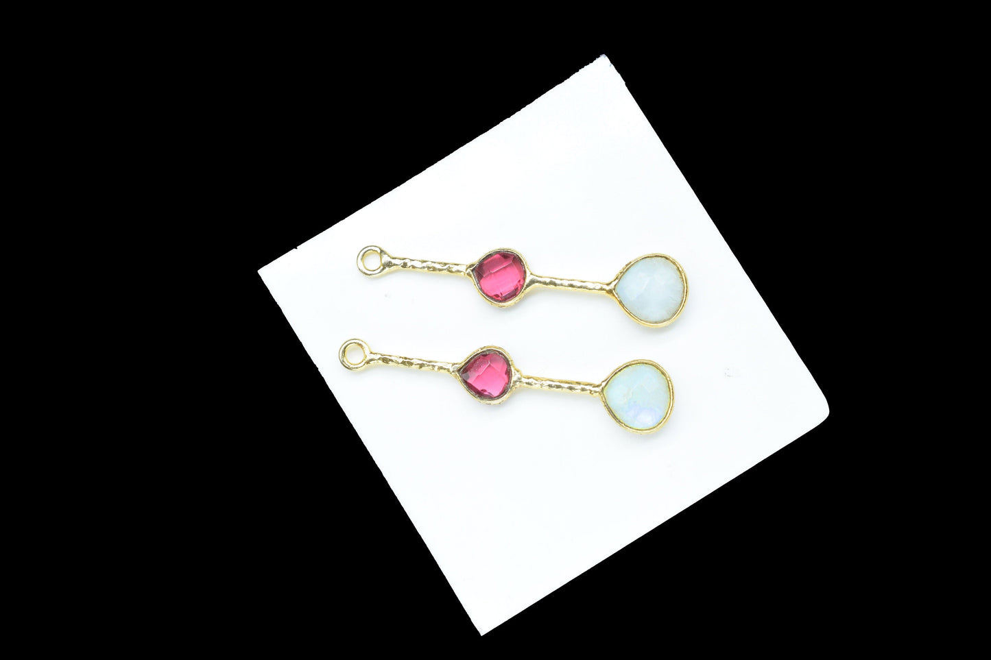 Pink Tourmaline Gemstone Heart Shape Faceted Bezel Connector/Jewelry making Stone/Moonstone Handmade Jewelry/Long Gemstone Pendant/Charms