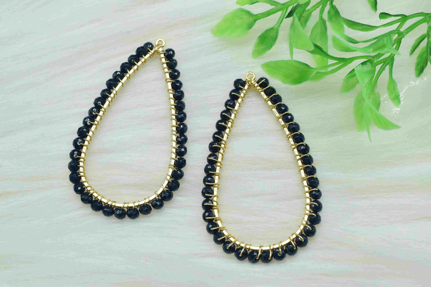 Blue Agate Beaded Earring Connectors, Gemstone Wire Wrapped Pendant Jewelry,Wired Beads Pendants,Handmade Earrings,Dangle Earring Components