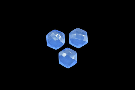 Blue Chalcedony faceted 10mm Hexagon Briolette,Blue Chalcedony Hexagon Beads,Gemstone Beads,Jewelry making Hexagon Beads,Fancy Briolettes