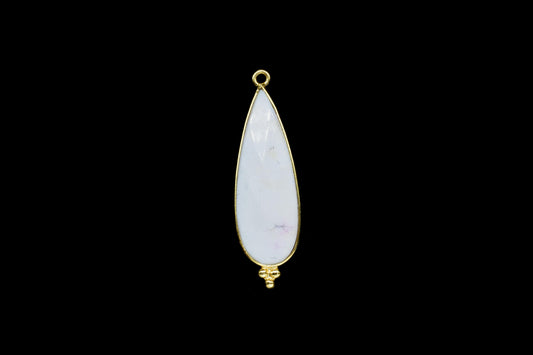 Dendrite Opal 10x30mm Bezel charms,Dendrite Pendant,Station Bezel Link,Single Bail Connectors Supply,Connector Pendant,Gemstone Teardrops
