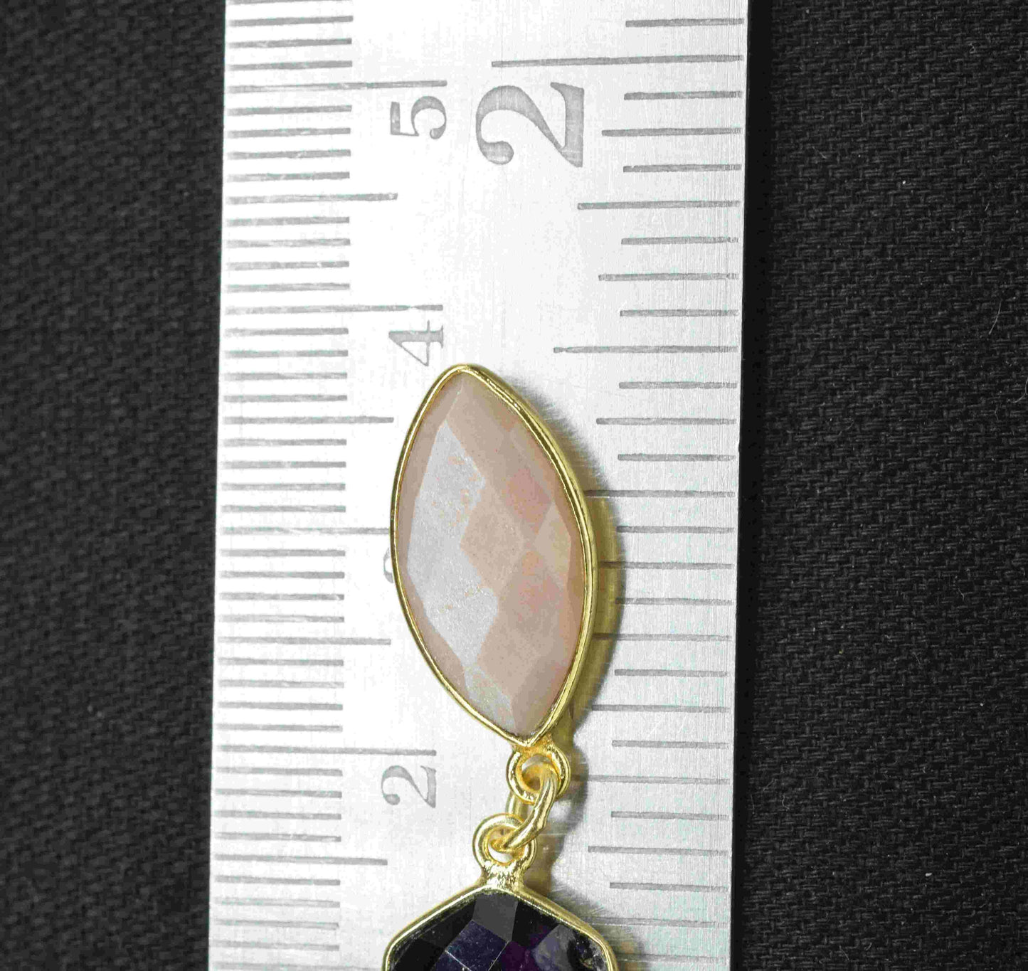 Amethyst Pendant Charms , Peach Moonstone Dangle Earring Component , Multi Gemstone Dangle Earring , Component Jewelry , B'day Gift