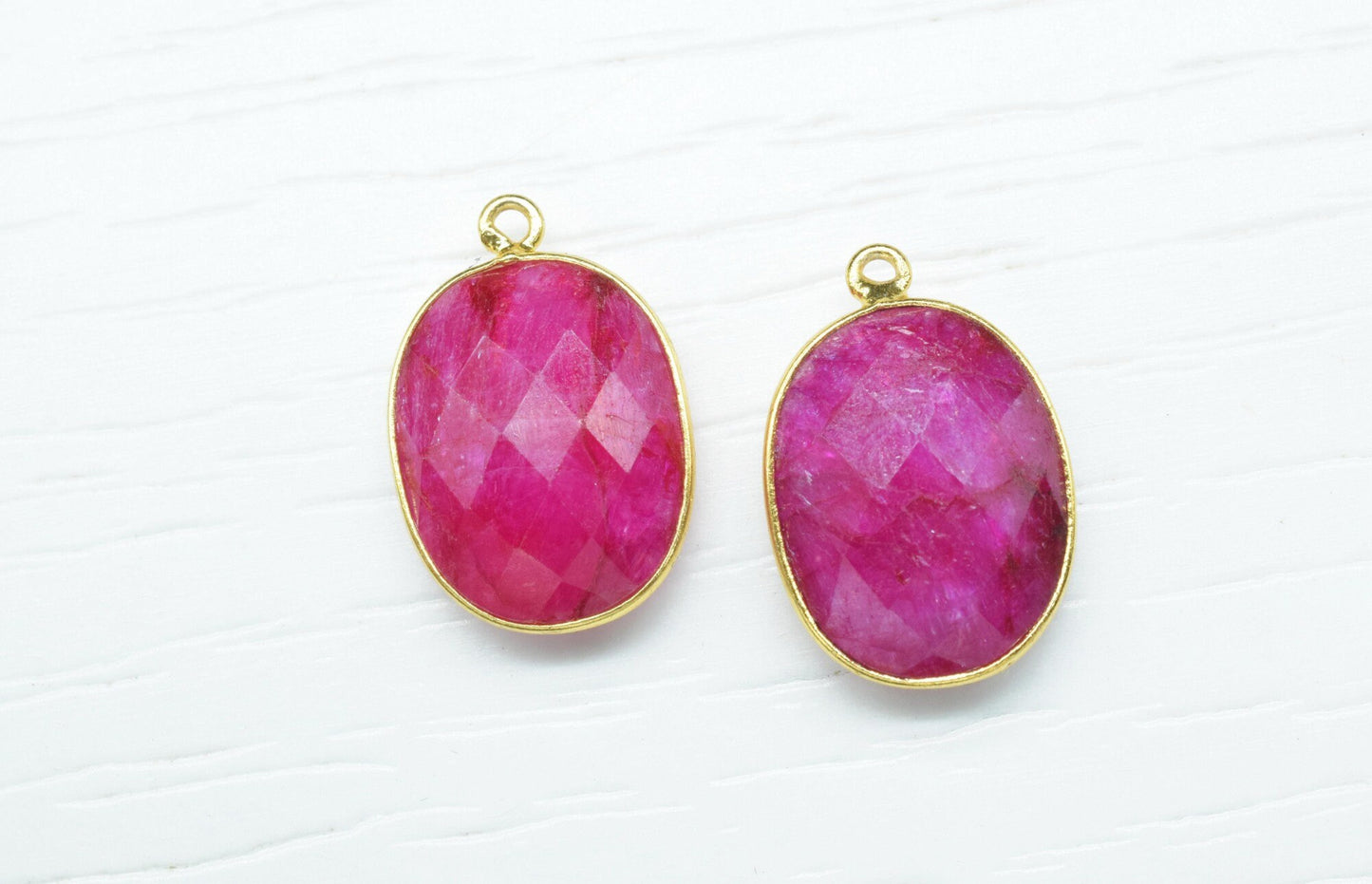 Natural Ruby Component Earring,Station Bezel Link,Ruby Pendant Charms,Necklace Connector,Gemstone single bail connectors,Handmade Jewelry