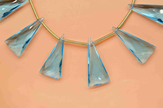 Sky Topaz Triangle Faceted Briolette, Loose Gemstones Briolette,Fancy Shape Briolette,Sky Topaz Beads,AAA Quality Briolette,Jewelry Supplies