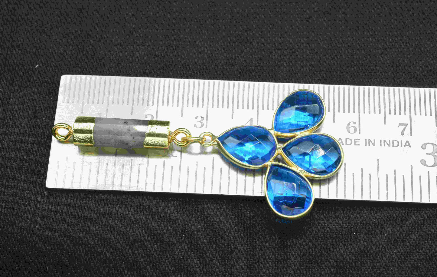 Blue Topaz Pendant Charms , Labradorite Pencil Dangle Earring Component , Multi Gemstone Dangle Earring , Component Jewelry , B'day Gift