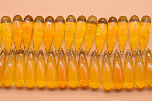 Citrine Long drop 8x30mm smooth Briolettes,Long Drop Shape Briolettes, Yellow Citrine Color,Long Drops,Smooth Elongated Tear Drop Briolettes