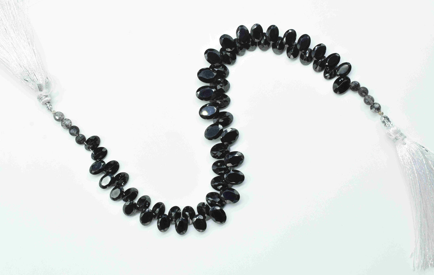 Black Onyx Faceted Beads Briolettes,Gemstone Oval Beads Necklace,Strand Beads jewelry,Handmade Station Link,Semi Precious loose Beads Gift