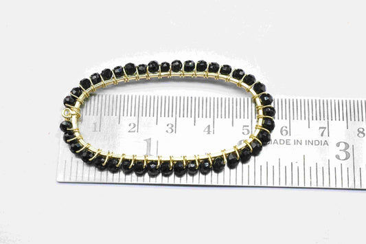 Black Onyx beads Finding Connector,Oval Pendant Component,Handmade Connector,Finding Necklace,Beaded Finding Component,Black Onyx jewelry,