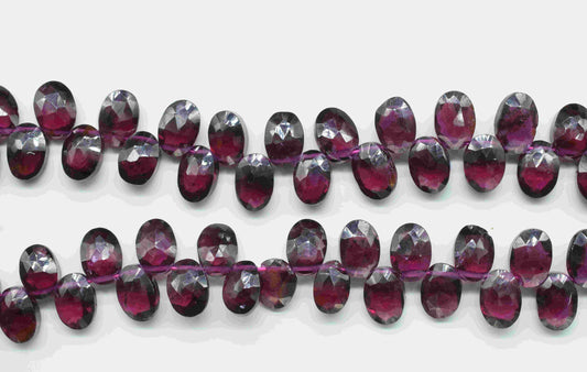 Natural Garnet Faceted Oval Briolettes,Handmade Station Link,Strand Beads jewelry,Gemstone Beads Necklace,Briolettes Jewelry Making Craft