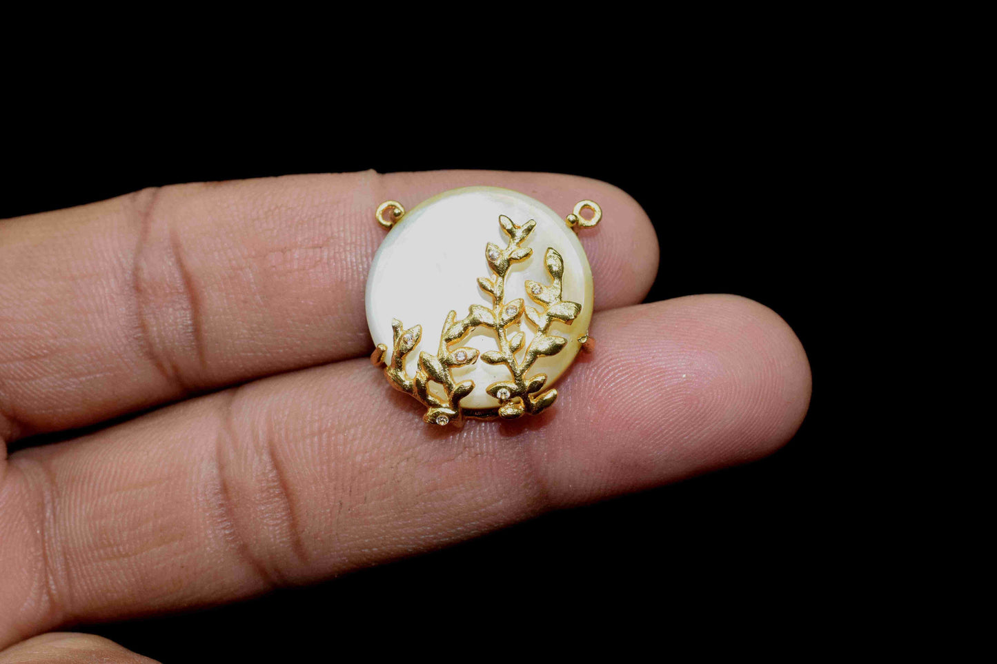 Natural Freshwater Pearl 20mm Round Shape Pendant,Pearl Pendant For Necklace jewelry,Pearl Smooth Round Leaf Pendant,Pearl Cabechon Charm