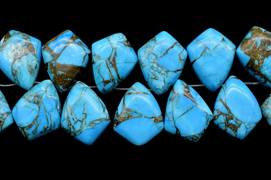 Smooth Kite 12x16mm Shape Briolette Beads,Jewelry Making Gemstone, Kite Shape Beads,Sky Blue Copper Turquoise Smooth Beads,Kite Shape Beads