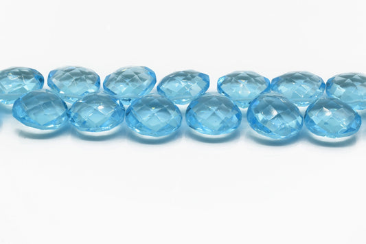 Sky Topaz 14mm Heart Shape Briolettes,Side drilled Briolette,Jewelry making supplies,craft supplies,Handmade Briolette,December Birthstone